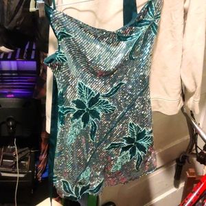 Here Comes the Sun 🌞 Green sequin top